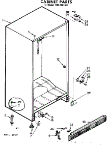 Cabinet Parts parts for Kenmore Freezer 106.7281611 (1067281611, 106 7281611) from AppliancePartsPros.com