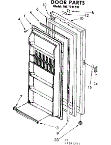 Door Parts parts for Kenmore Freezer 106.7291231 (1067291231, 106 7291231) from AppliancePartsPros.com