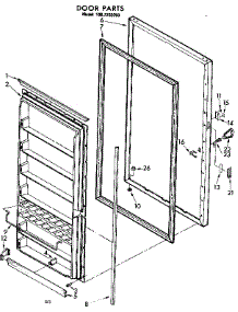 Door parts for Kenmore Freezer 106.7292050 (1067292050, 106 7292050) from AppliancePartsPros.com