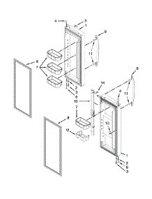 Refrigerator Door Parts parts for Kenmore Refrigerator 106.73002510 (10673002510, 106 73002510) from AppliancePartsPros.com