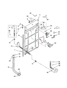 Rear Panel parts for Kenmore Washer 110.24934200 (11024934200, 110 24934200) from AppliancePartsPros.com