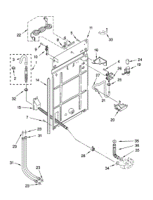 Rear Panel Parts parts for Kenmore Washer 110.24942301 (11024942301, 110 24942301) from AppliancePartsPros.com