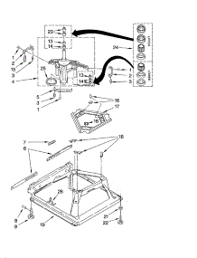 Machine Base Parts parts for Kenmore Washer 110.24952301 (11024952301, 110 24952301) from AppliancePartsPros.com