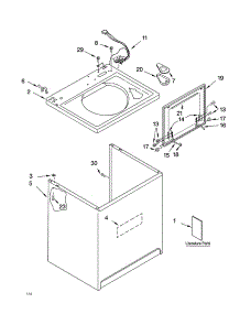 Top And Cabinet Parts parts for Kenmore Washer 110.24964300 (11024964300, 110 24964300) from AppliancePartsPros.com