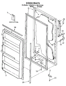 Door parts for Kenmore Freezer 106.9233310 (1069233310, 106 9233310) from AppliancePartsPros.com