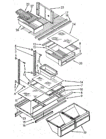 Shelf parts for Kenmore Refrigerator 106.9608782 (1069608782, 106 9608782) from AppliancePartsPros.com
