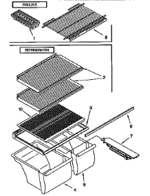 Shelf parts for Kenmore Refrigerator 106.9658110 (1069658110, 106 9658110) from AppliancePartsPros.com