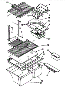 Shelf parts for Kenmore Refrigerator 106.9658221 (1069658221, 106 9658221) from AppliancePartsPros.com