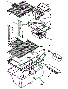 Shelf parts for Kenmore Refrigerator 106.9658280 (1069658280, 106 9658280) from AppliancePartsPros.com