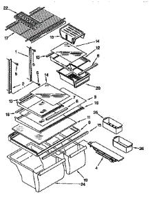 Shelf parts for Kenmore Refrigerator 106.9658413 (1069658413, 106 9658413) from AppliancePartsPros.com