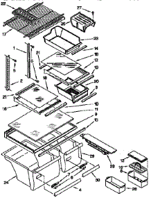 Shelf parts for Kenmore Refrigerator 106.9658620 (1069658620, 106 9658620) from AppliancePartsPros.com