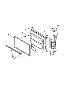 Freezer Door parts for Kenmore Refrigerator 106.9658621 (1069658621, 106 9658621) from AppliancePartsPros.com