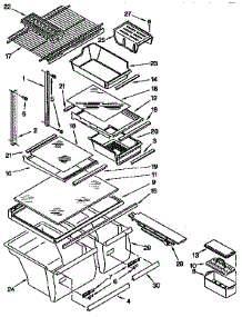 Shelf parts for Kenmore Refrigerator 106.9658623 (1069658623, 106 9658623) from AppliancePartsPros.com