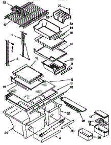 Shelf parts for Kenmore Refrigerator 106.9659710 (1069659710, 106 9659710) from AppliancePartsPros.com