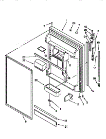Refrigerator Door parts for Kenmore Refrigerator 106.9659751 (1069659751, 106 9659751) from AppliancePartsPros.com