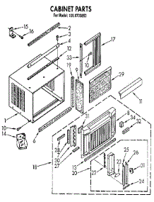 Cabinet parts for Kenmore Air Conditioner 106.9700850 (1069700850, 106 9700850) from AppliancePartsPros.com