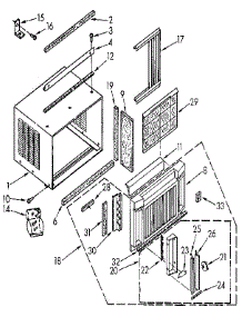 Cabinet parts for Kenmore Air Conditioner 106.9701070 (1069701070, 106 9701070) from AppliancePartsPros.com
