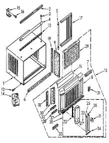 Cabinet parts for Kenmore Air Conditioner 106.9701250 (1069701250, 106 9701250) from AppliancePartsPros.com