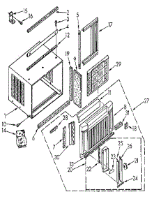 Cabinet parts for Kenmore Air Conditioner 106.9701270 (1069701270, 106 9701270) from AppliancePartsPros.com