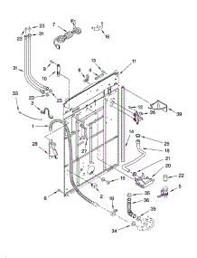 Rear Panel Parts parts for Kenmore Washer 110.26642501 (11026642501, 110 26642501) from AppliancePartsPros.com