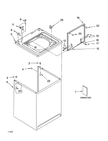 Top And Cabinet Parts parts for Kenmore Washer 110.26642502 (11026642502, 110 26642502) from AppliancePartsPros.com