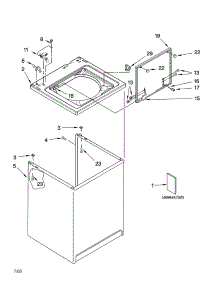 Top And Cabinet Parts parts for Kenmore Washer 110.26652501 (11026652501, 110 26652501) from AppliancePartsPros.com