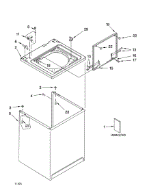 Top And Cabinet Parts parts for Kenmore Washer 110.26652502 (11026652502, 110 26652502) from AppliancePartsPros.com