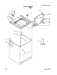 Top And Cabinet parts for Kenmore Washer 110.26692503 (11026692503, 110 26692503) from AppliancePartsPros.com