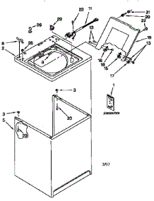 Top And Cabinet parts for Kenmore Washer 110.26702691 (11026702691, 110 26702691) from AppliancePartsPros.com