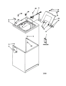 Top And Cabinet parts for Kenmore Washer 110.26702694 (11026702694, 110 26702694) from AppliancePartsPros.com