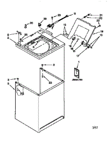 Top And Cabinet parts for Kenmore Washer 110.26722691 (11026722691, 110 26722691) from AppliancePartsPros.com