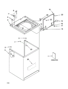 Top And Cabinet Parts parts for Kenmore Washer 110.26742501 (11026742501, 110 26742501) from AppliancePartsPros.com