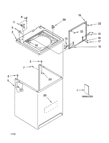 Top And Cabinet Parts parts for Kenmore Washer 110.26752502 (11026752502, 110 26752502) from AppliancePartsPros.com