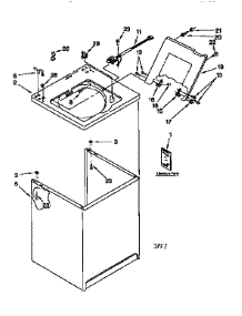 Top And Cabinet parts for Kenmore Washer 110.26801691 (11026801691, 110 26801691) from AppliancePartsPros.com