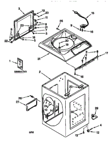 Top Cabinet parts for Kenmore Washer 110.2870090 (1102870090, 110 2870090) from AppliancePartsPros.com