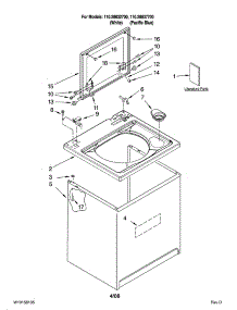 Top And Cabinet Parts parts for Kenmore Washer 110.28837700 (11028837700, 110 28837700) from AppliancePartsPros.com