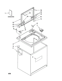 Top And Cabinet Parts parts for Kenmore Washer 110.28847700 (11028847700, 110 28847700) from AppliancePartsPros.com