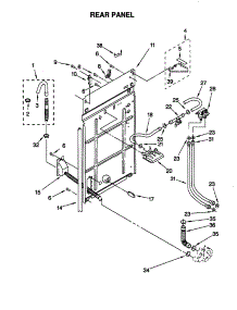 Rear Panel parts for Kenmore Washer 110.28874891 (11028874891, 110 28874891) from AppliancePartsPros.com