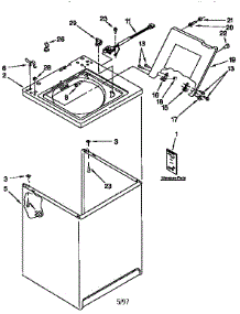 Top And Cabinet parts for Kenmore Washer 110.28902790 (11028902790, 110 28902790) from AppliancePartsPros.com