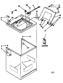 Top And Cabinet parts for Kenmore Washer 110.28912790 (11028912790, 110 28912790) from AppliancePartsPros.com