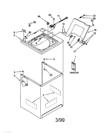 Top And Cabinet parts for Kenmore Washer 110.28912791 (11028912791, 110 28912791) from AppliancePartsPros.com