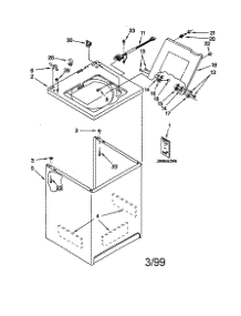 Top And Cabinet parts for Kenmore Washer 110.28924791 (11028924791, 110 28924791) from AppliancePartsPros.com