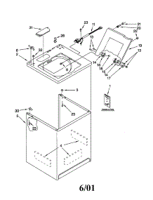 Top And Cabinet parts for Kenmore Washer 110.28934791 (11028934791, 110 28934791) from AppliancePartsPros.com