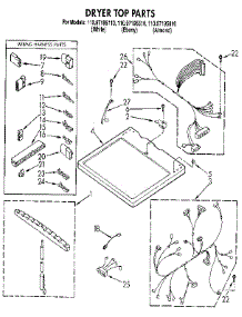 Dryer Top parts for Kenmore Dryer 110.97195510 (11097195510, 110 97195510) from AppliancePartsPros.com