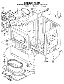 Cabinet parts for Kenmore Dryer 110.97195520 (11097195520, 110 97195520) from AppliancePartsPros.com