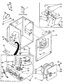 Cabinet parts for Kenmore Dryer 110.97210100 (11097210100, 110 97210100) from AppliancePartsPros.com