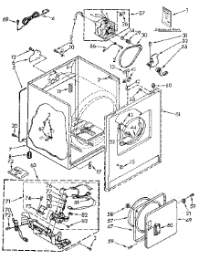 Cabinet parts for Kenmore Dryer 110.97220100 (11097220100, 110 97220100) from AppliancePartsPros.com
