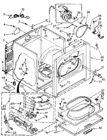 Cabinet parts for Kenmore Dryer 110.97260100 (11097260100, 110 97260100) from AppliancePartsPros.com