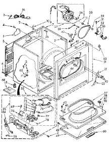 Cabinet parts for Kenmore Dryer 110.97272800 (11097272800, 110 97272800) from AppliancePartsPros.com