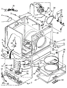 Cabinet parts for Kenmore Dryer 110.97278800 (11097278800, 110 97278800) from AppliancePartsPros.com